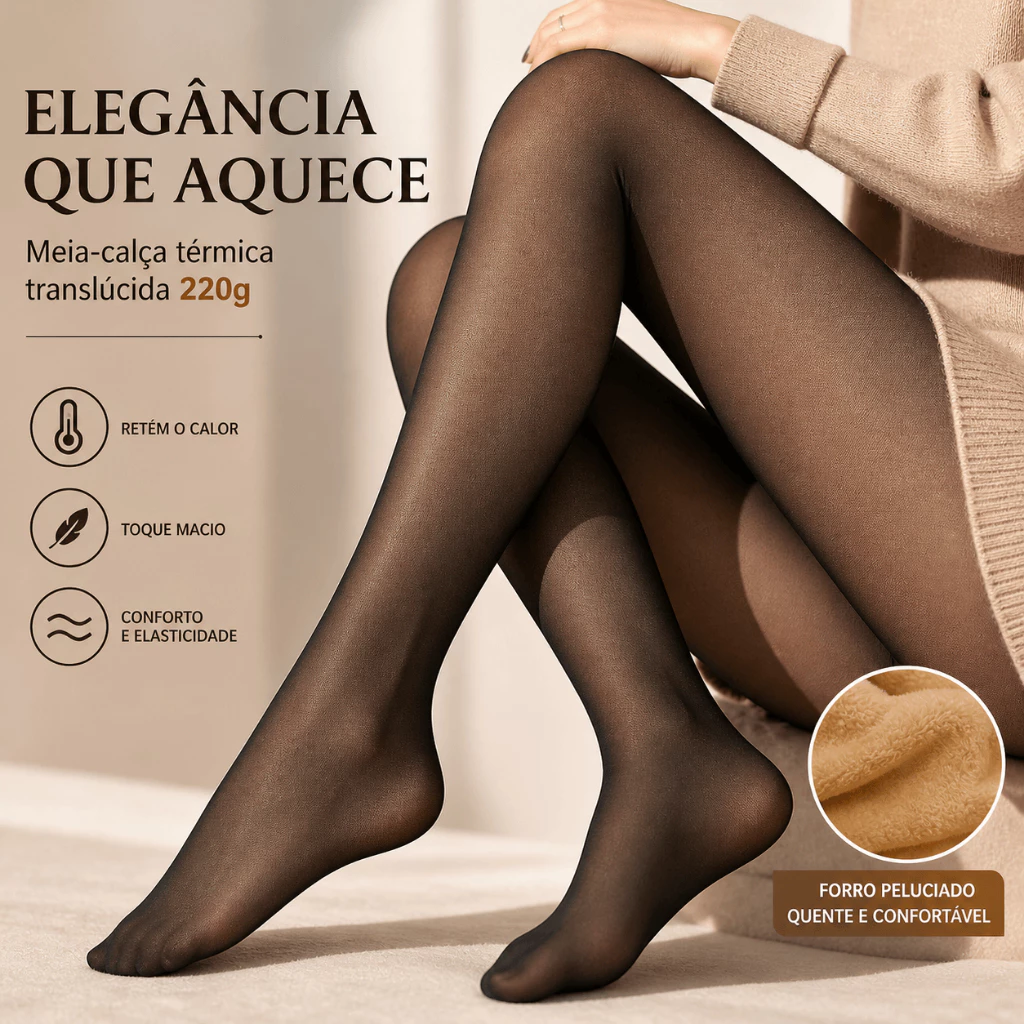 Meia-calça térmica translúcida imagem 2