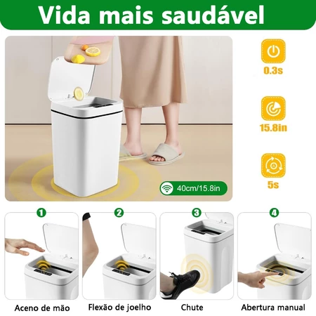 4 modos de abertura da lixeira sensor