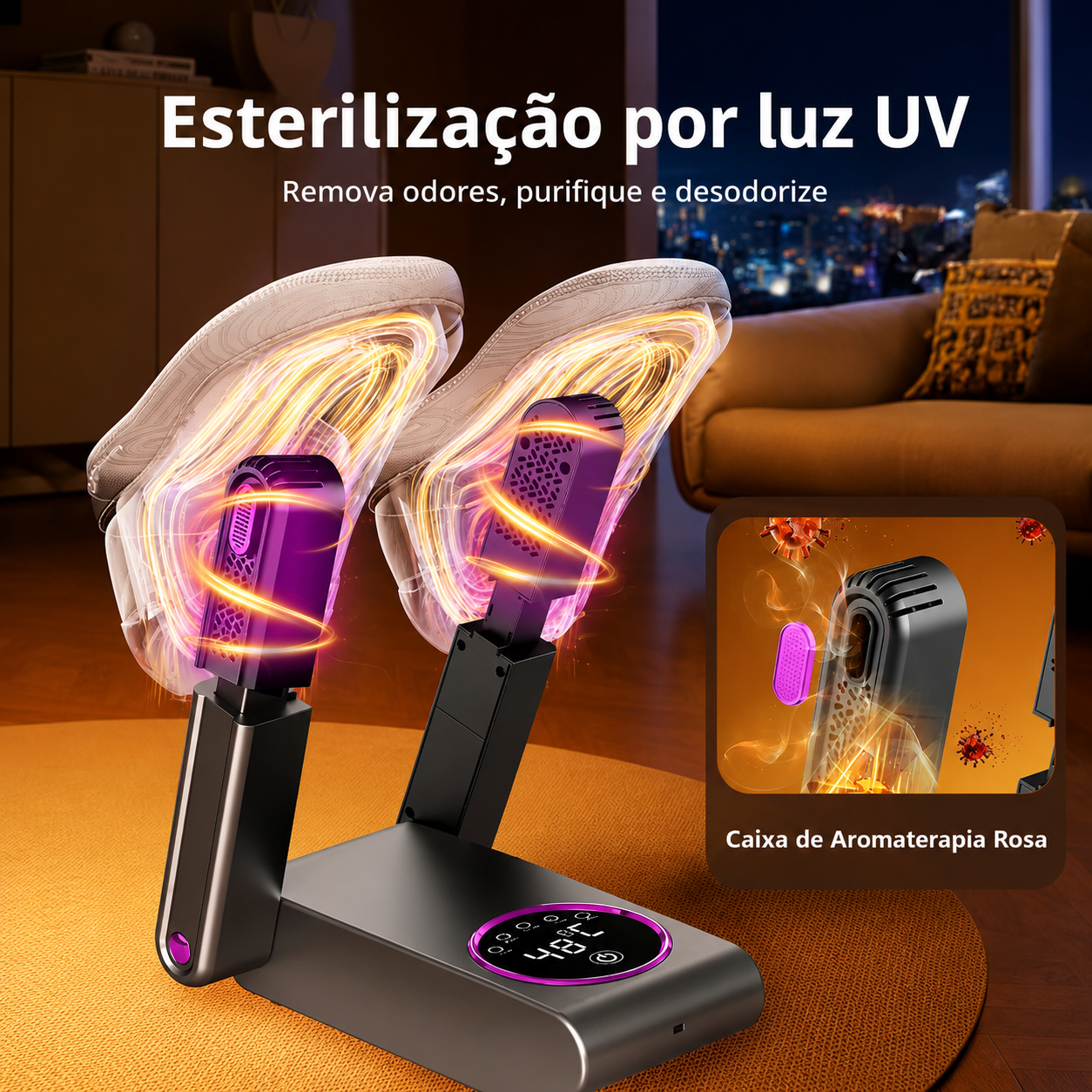 Secador de sapato com esterilização por luz UV