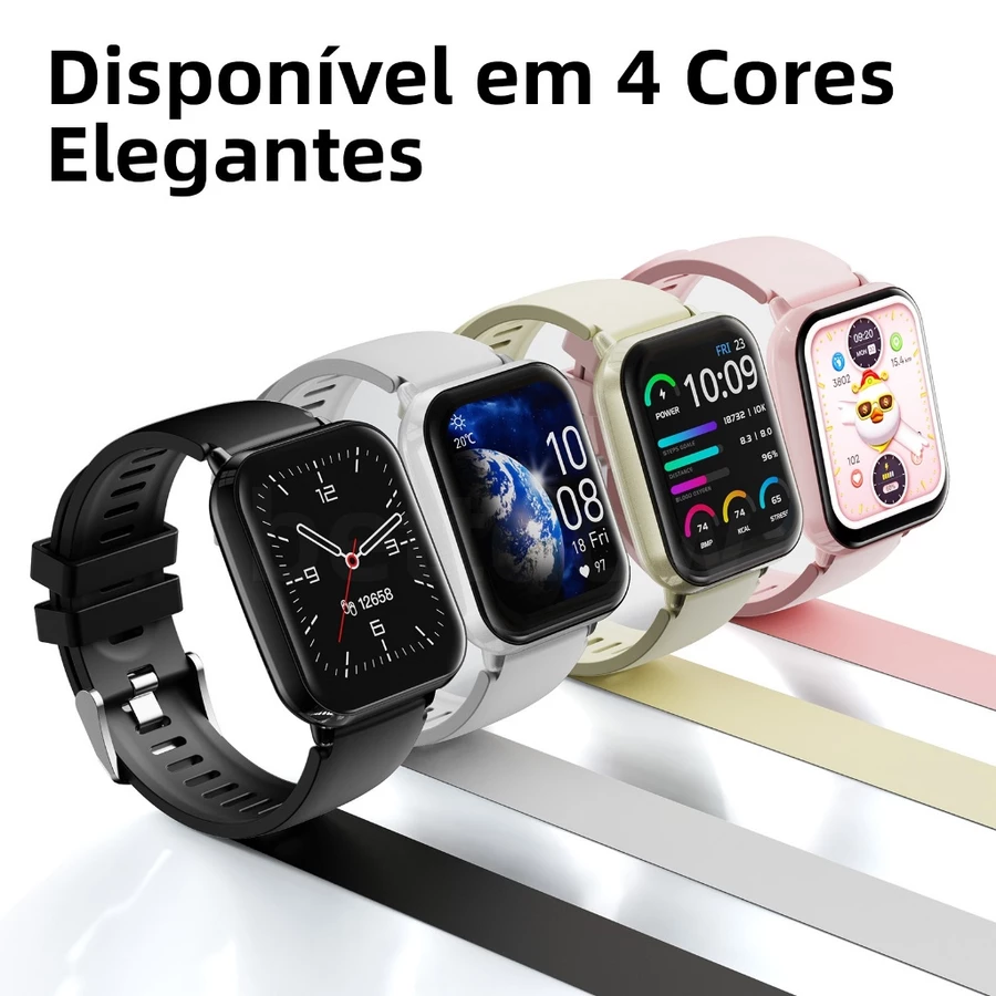 Smartwatch FB059 disponível em 4 cores