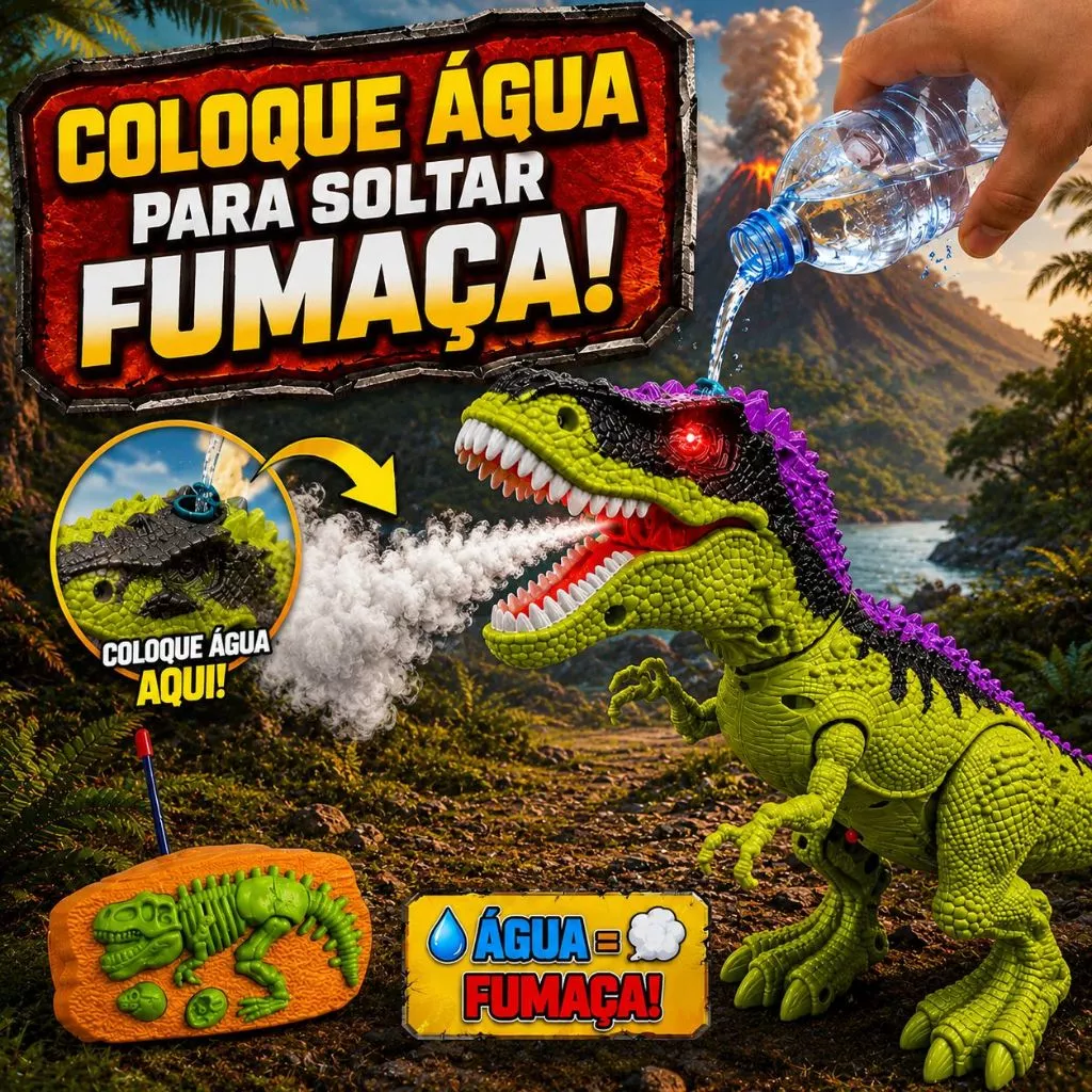 Coloque água para soltar fumaça