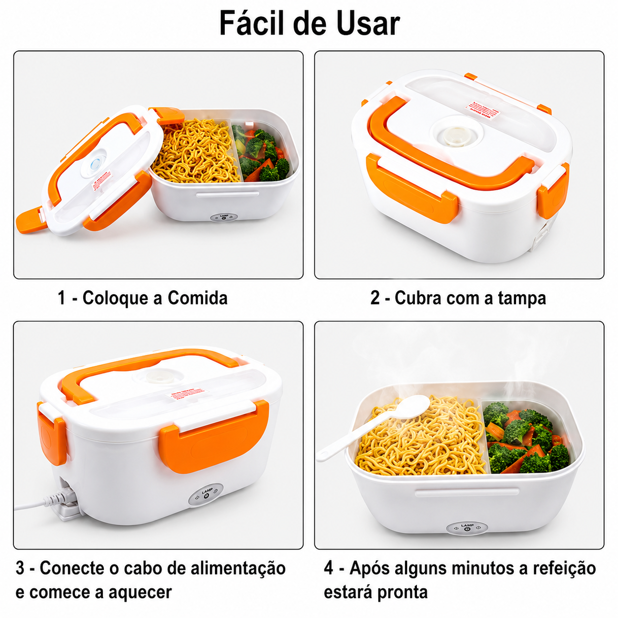 Marmita elétrica fácil de usar — coloque, tampe, conecte e aqueça
