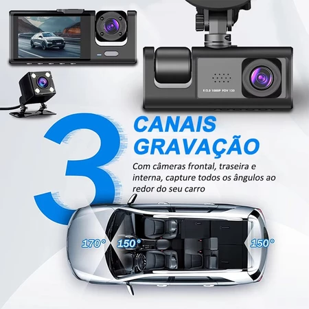 Câmera veicular 3 lentes imagem 3
