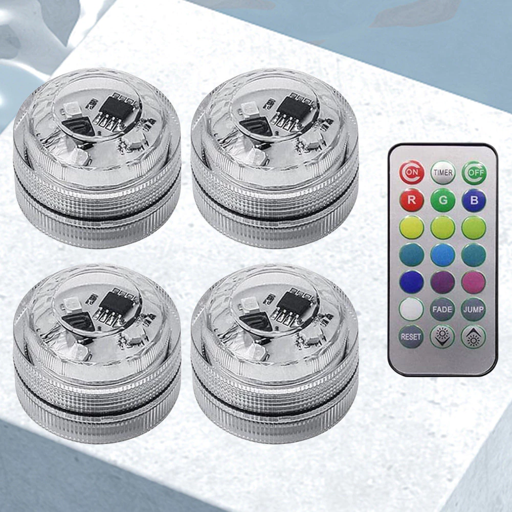 Kit com 4 luzes LED + controle remoto