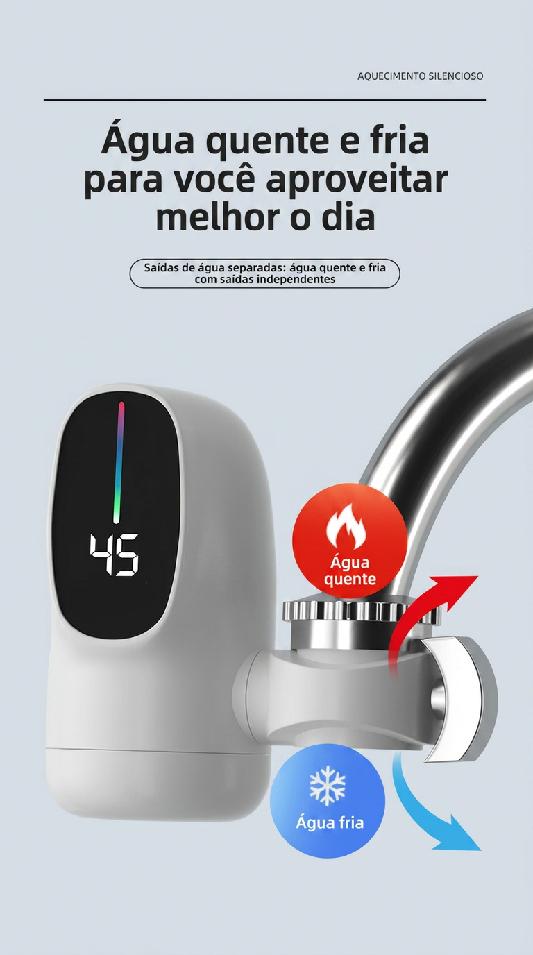 Saídas independentes de água quente e fria