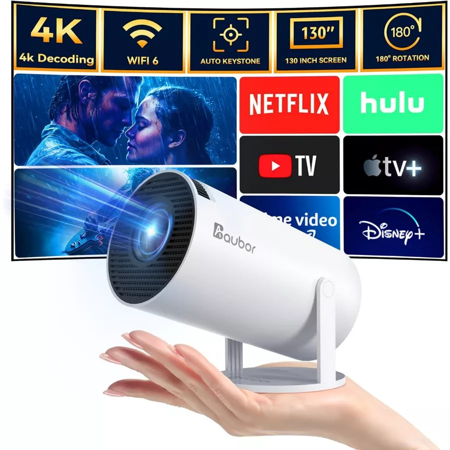 Projetor HY300 4K Wi-Fi 6 Android 11 Bluetooth · Até 130"
