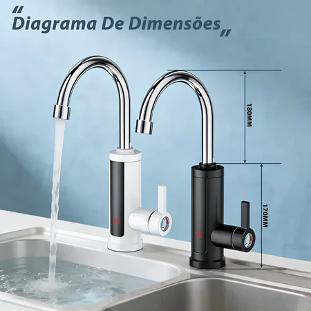 Dimensões da torneira elétrica