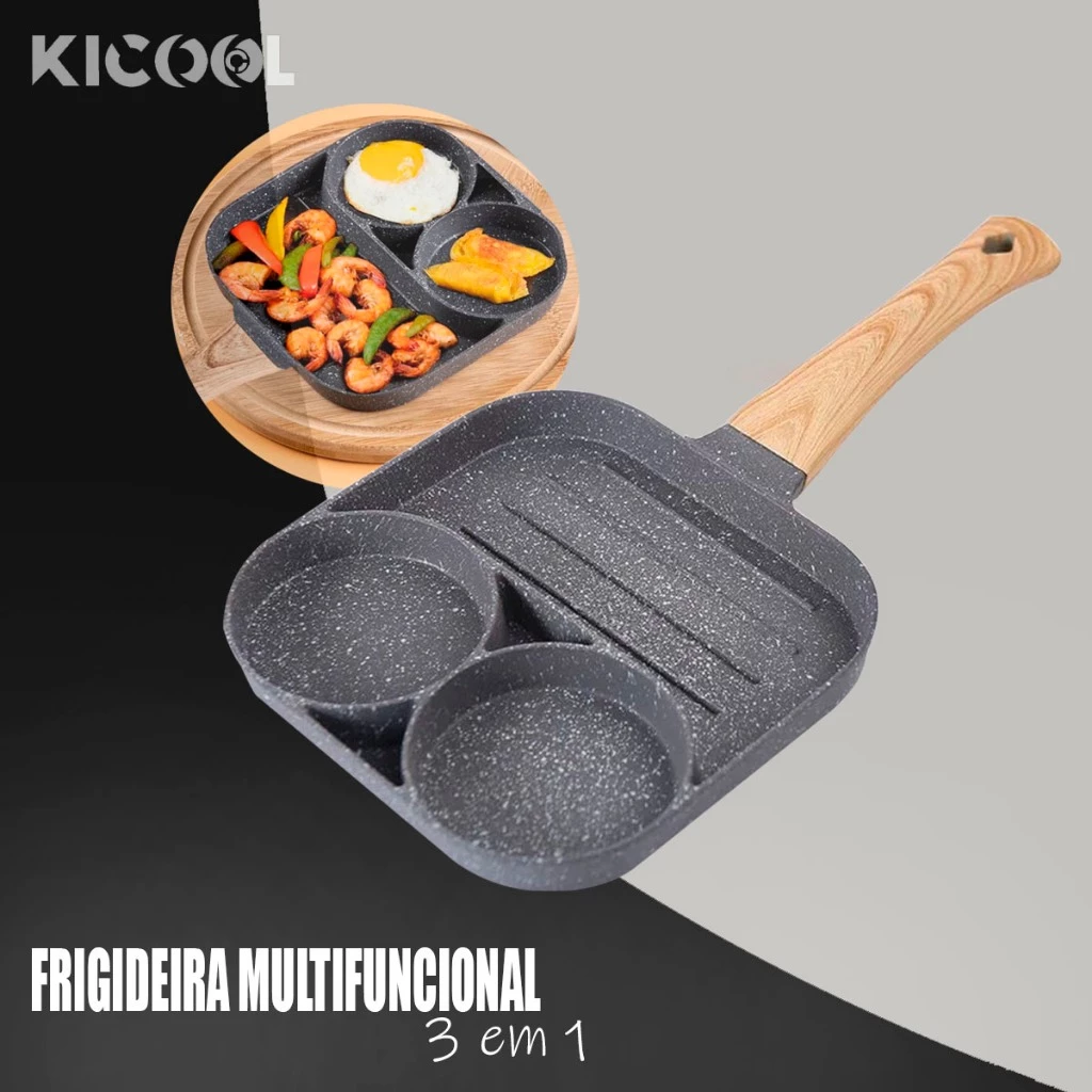 Frigideira Antiaderente Multifuncional 3 em 1 (ou 4 em 1)