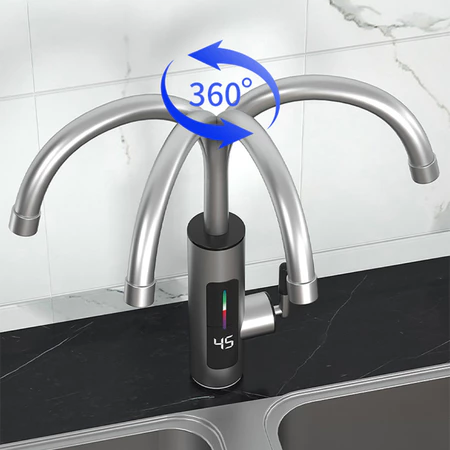 Torneira Elétrica Inox 220V com Visor Digital e Giro 360°