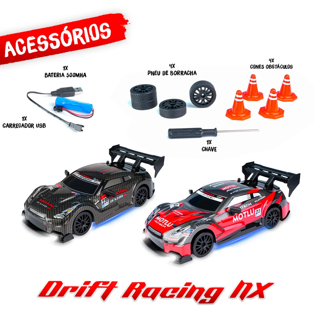 Acessórios que acompanham o carrinho drift