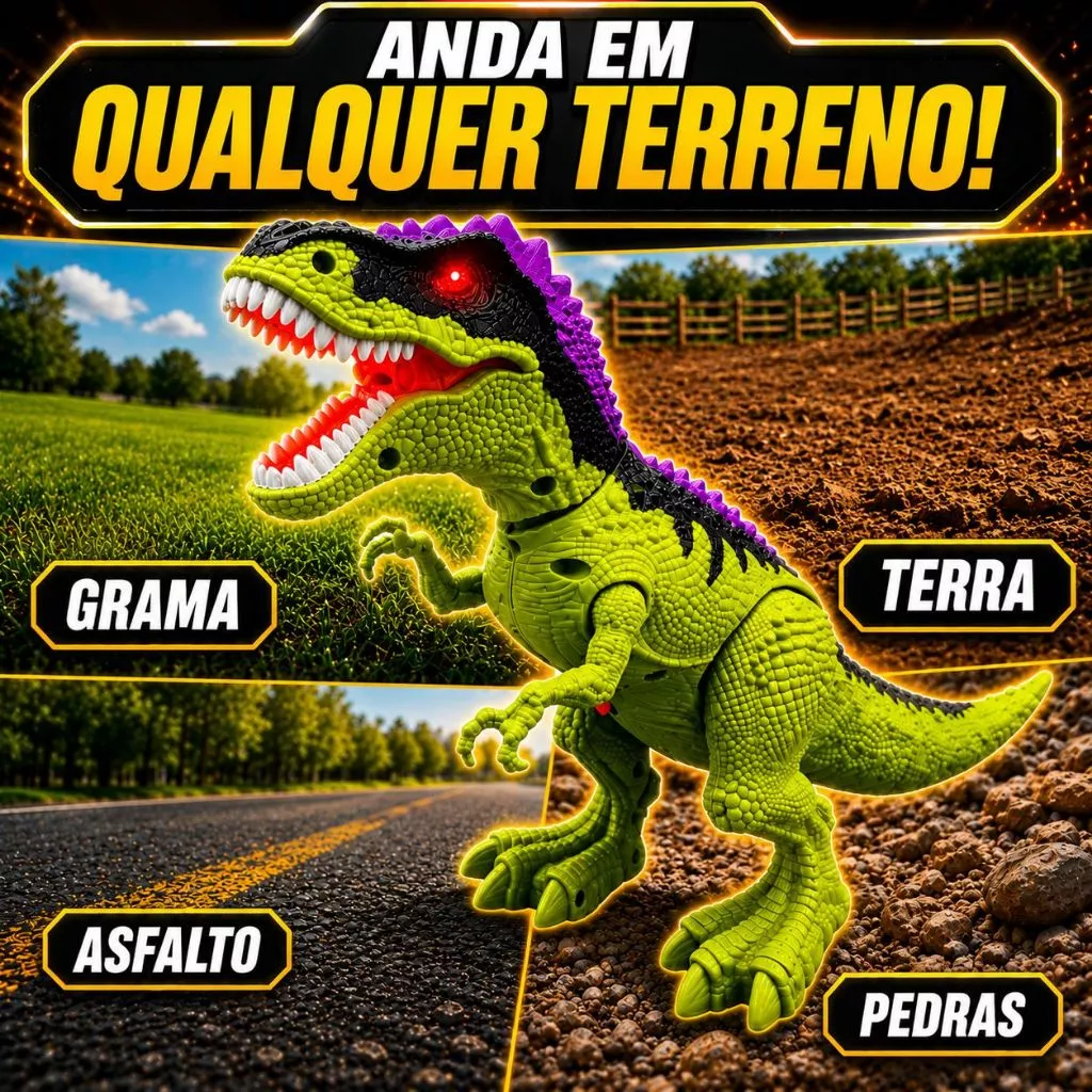 Anda em grama, terra, asfalto e pedras