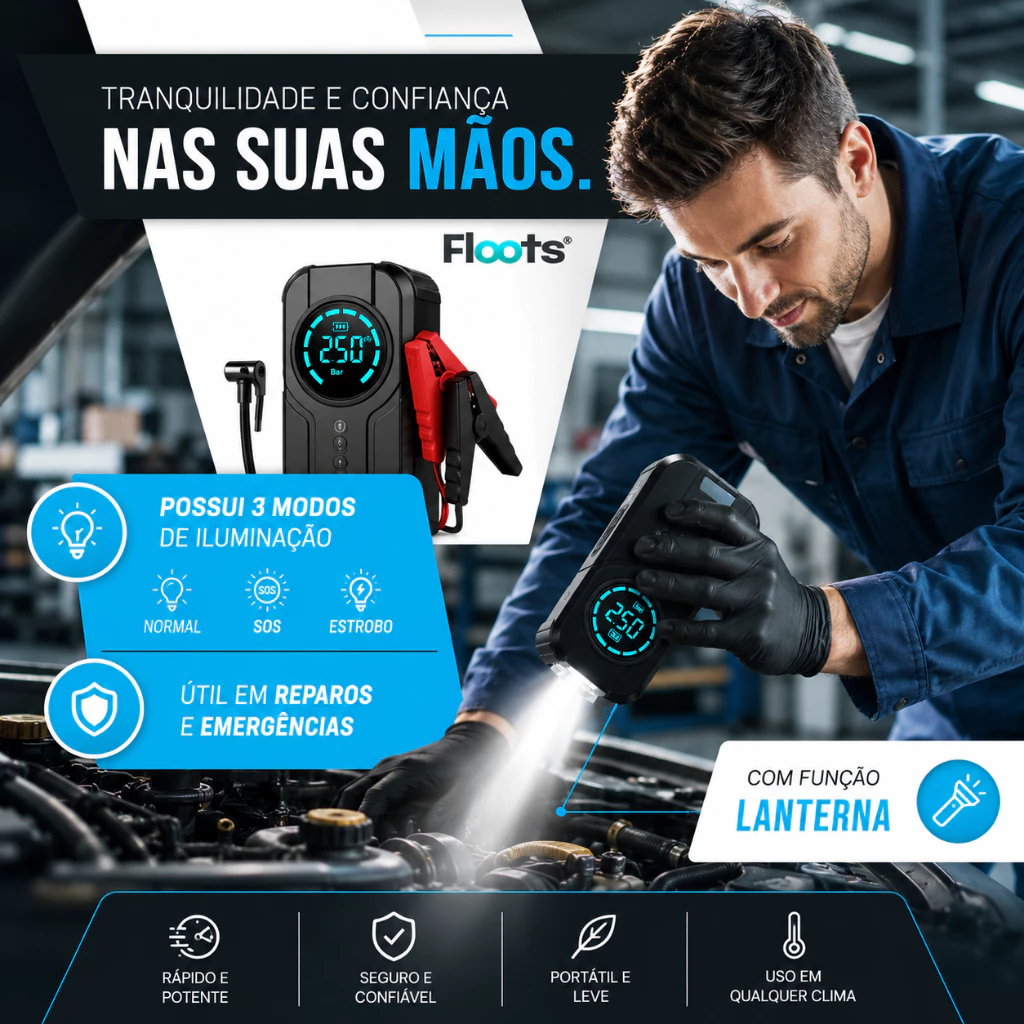 Função lanterna com 3 modos de iluminação