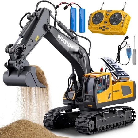 Escavadeira Brastoy 11CH RC · Rotação 680° com Luz e Som