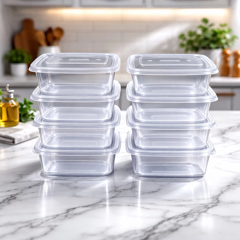 Kit 10 Potes Marmita 1.000ml · Transparentes BPA Free Reutilizáveis