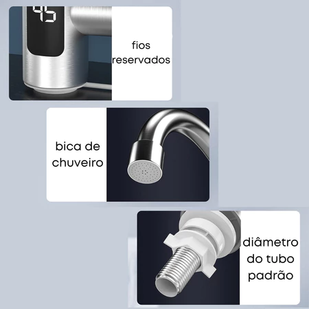 Componentes: fios, bica e tubo no padrão brasileiro