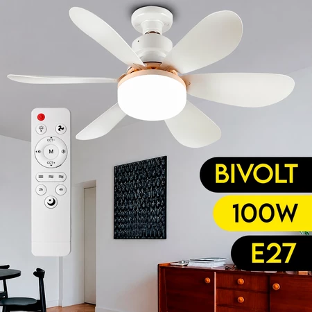 Especificações do ventilador de teto com LED