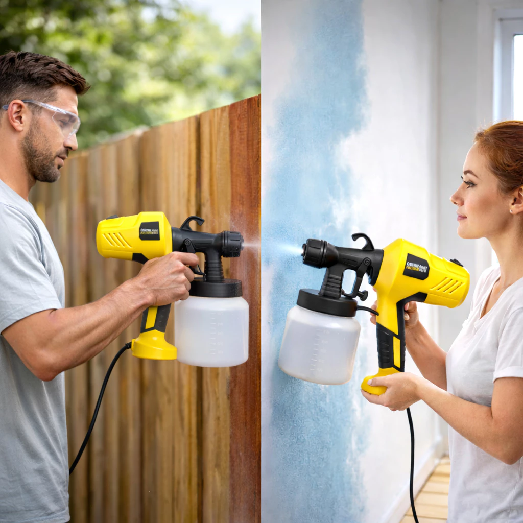 Pistola de Pintura Elétrica 1L · Bico Ajustável 110V