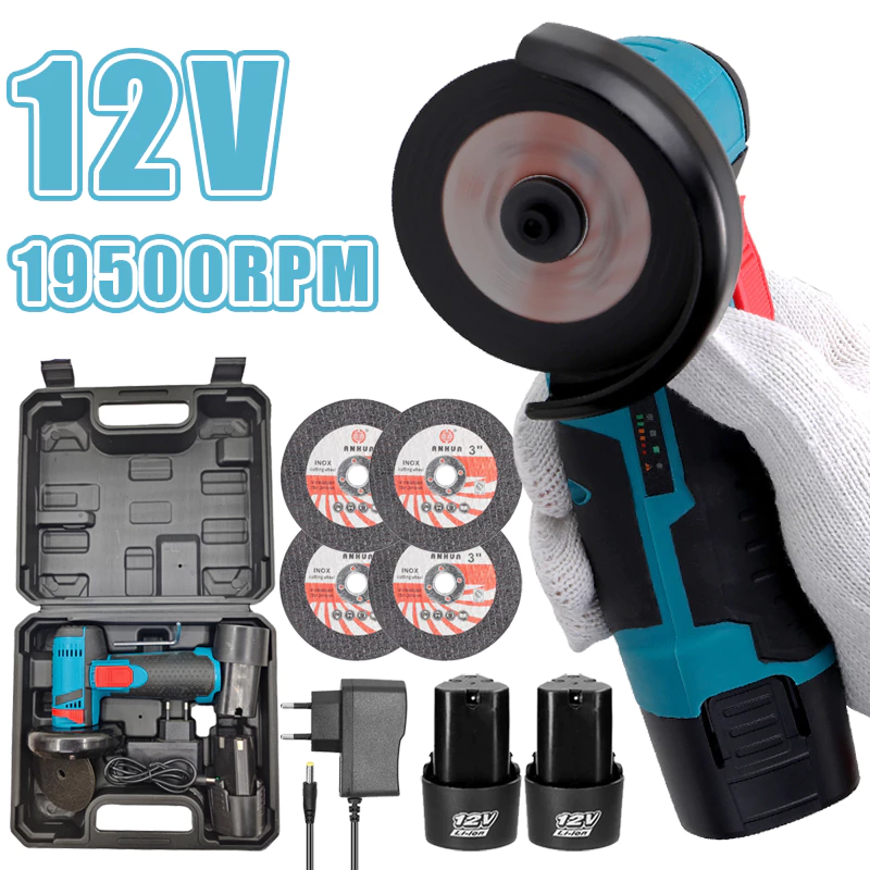 Mini Esmerilhadeira / Lixadeira 12V Sem Fio + 2 Baterias e Maleta