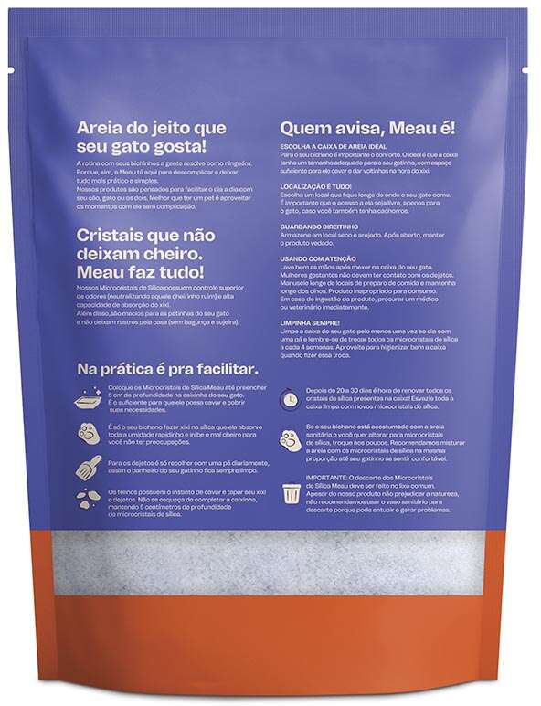 Areia Sílica Meau Microcristais para Gatos 1,8Kg