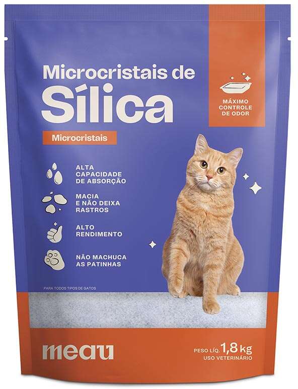 Areia Sílica Meau Microcristais para Gatos 1,8Kg