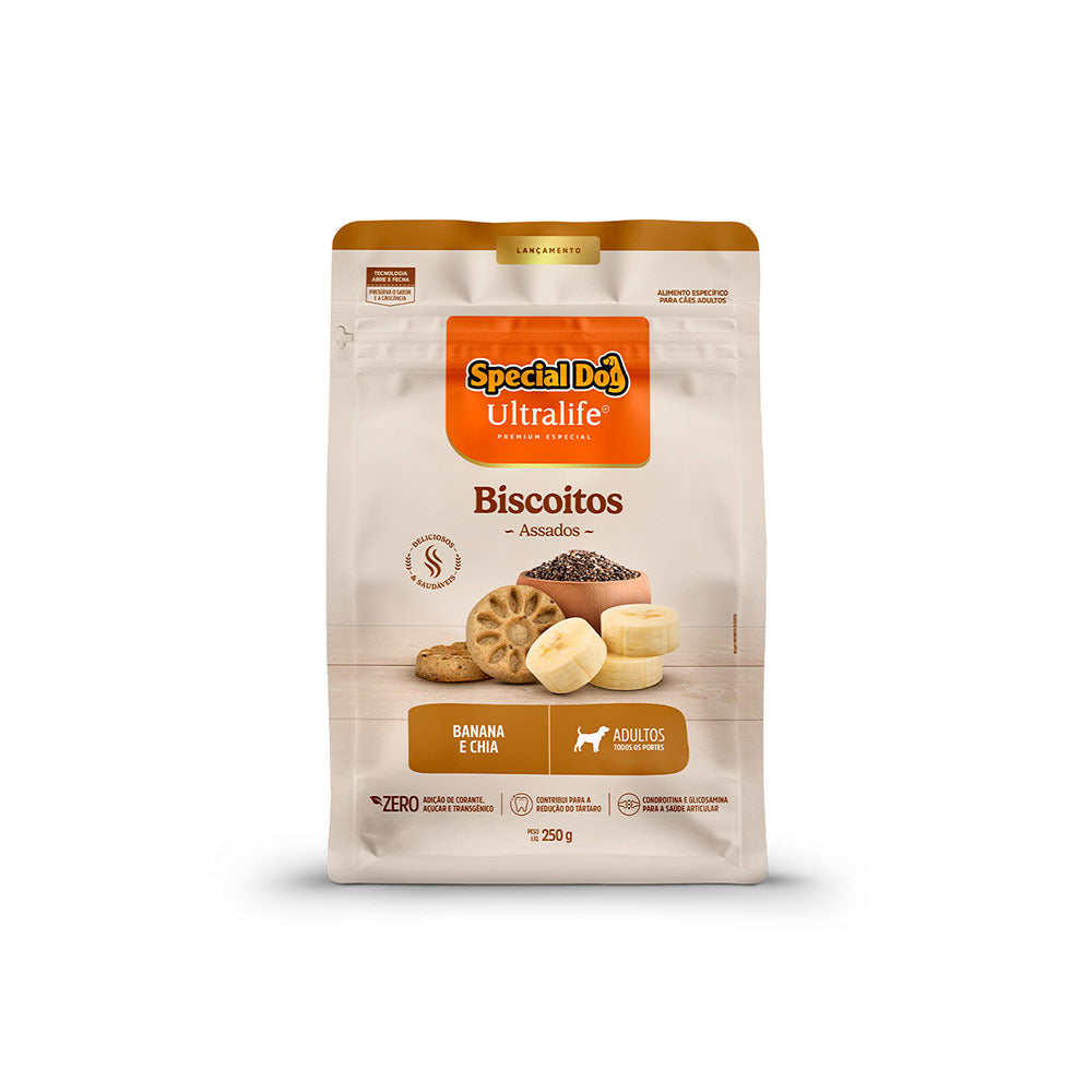 Biscoito Special Dog Ultralife para Cães Adultos Sabor Banana e Chia 250 g