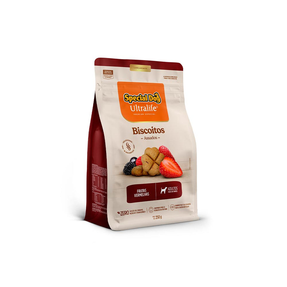 Biscoito Special Dog Ultralife para Cães Adultos Sabor Frutas Vermelhas 250 g