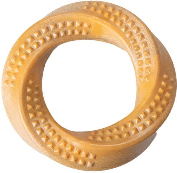 Brinquedo Mordedor Ecoa Anel Espiral Fibra de Bambu para Cães Tam P