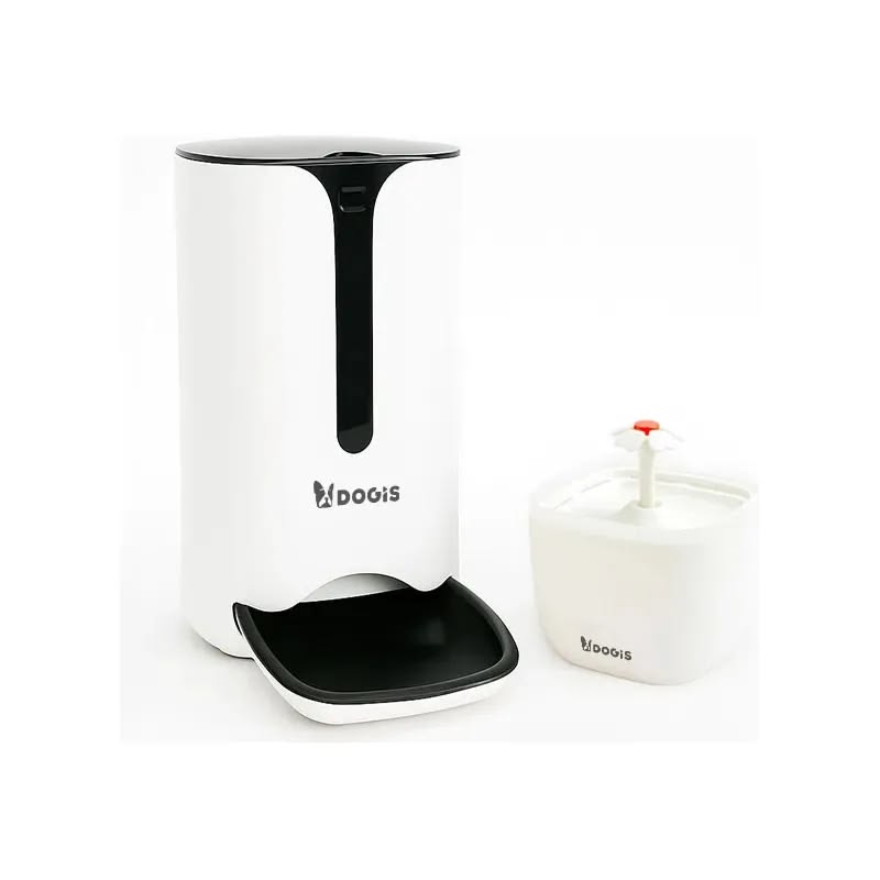 Kit Comedouro Essencial Dogis Bebedouro Automático Branco 2l Branco
