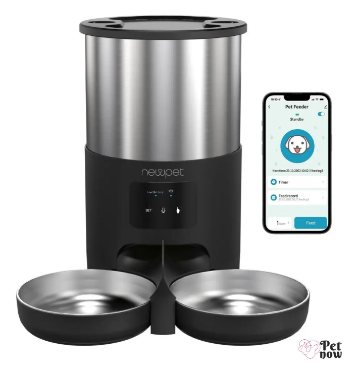 Comedouro Automático Newpet 5L Com WiFi e Temporizador Para Pets