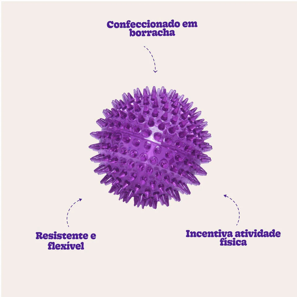 Brinquedo Jambo Bola TPR Espinho com Som Lilás